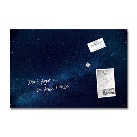 Magnetická sklenená tabuľa, 60x40x1,5 cm, SIGEL "Artverum® ", vzor: Galaxy