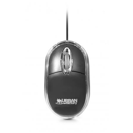 Myš, drôtová, optická, malá veľkosť, USB, URBAN FACTORY "Crazy Small", čierna