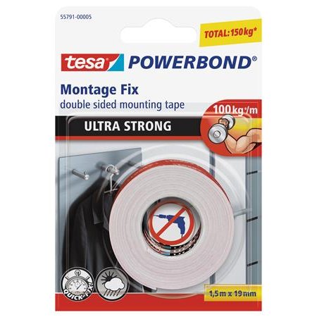Lepiaca páska, obojstranná, extra silná,  19 mm x 1,5 m, TESA "Powerbond"