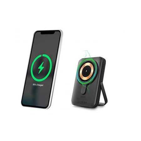 Magnetická bezdrôtová powerbanka, 10 000 mAh, URBAN FACTORY, uhlíková čierna