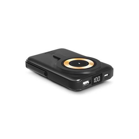 Magnetická bezdrôtová powerbanka, 10 000 mAh, URBAN FACTORY, uhlíková čierna