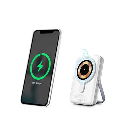 Magnetická bezdrôtová powerbanka, 10 000 mAh, URBAN FACTORY, kriedová biela