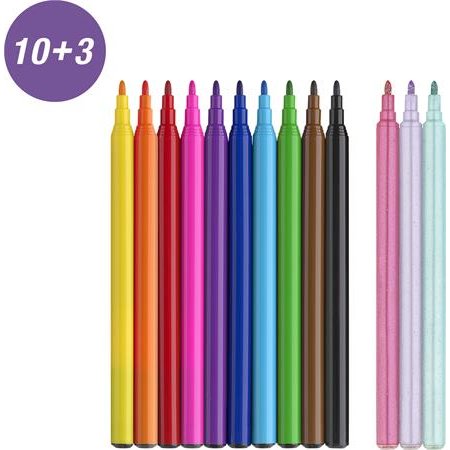 Fixky, sada, FABER-CASTELL "Jednorožec" 10 rôznych farieb + 3 trblietavé