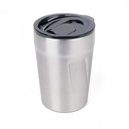 Termohrnček, 300 ml, z nerezovej ocele, TROIKA "Cup-uccino", strieborný