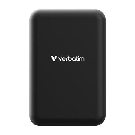 Power banka, externá batéria, magnetická, 20 000 mAh, stojanček, VERBATIM "Charge n Go Essentials", čierna
