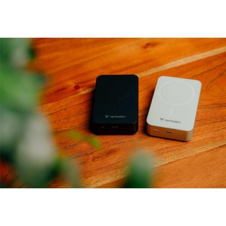 Power banka, externá batéria, magnetická, 20 000 mAh, stojanček, VERBATIM "Charge n Go Essentials", čierna