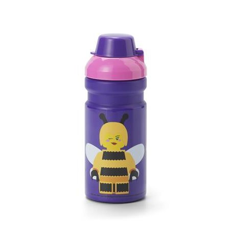 Fľaša, 390 ml, LEGO "Bee", fialová-ružová, vzorovaná