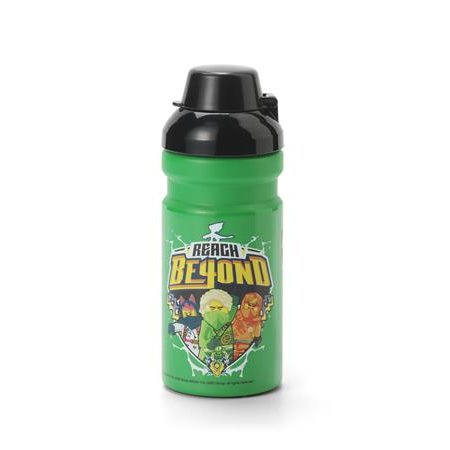 Fľaša, 390 ml, LEGO "Ninjago", zelená-čierna, vzorovaná
