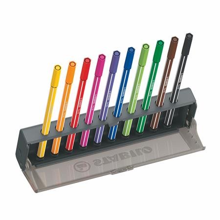 Fixky, sada, 1 mm, STABILO "Pen 68", 10 ks stolová sada