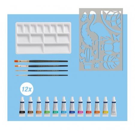 Akvarelové farby, sada, v tubusoch, s doplnkami, FABER-CASTELL "Creative Studio", 12 rôznymi farbami