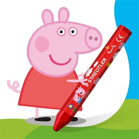 Voskovky, šesťhranné, jumbo, STAEDTLER „Noris® junior 224”, Peppa Pig, 12 farieb