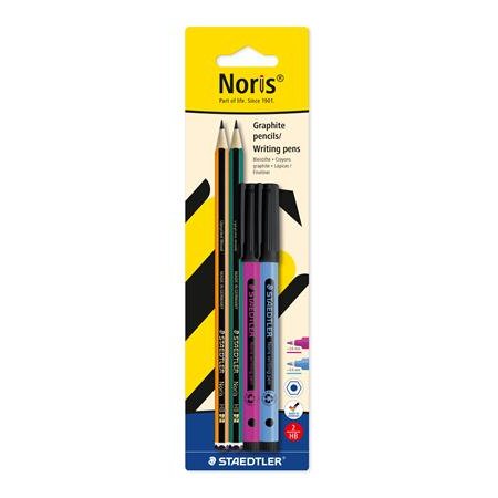 Grafitová ceruzka a liner, sada, STAEDTLER "Noris® colour edition set", liner fialovej a modrej farby