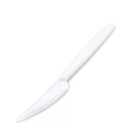 Nôž, plastový, opakovane použiteľný, 18 cm, 50 ks, "Premium", biely