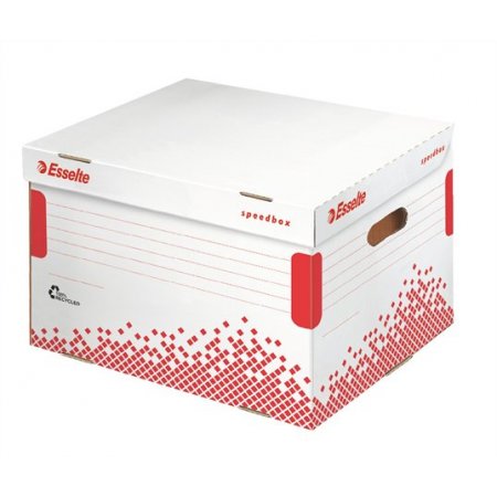 Archívny kontajner, recyklovaný kartón, otváranie smerom nahor,  ESSELTE "Speedbox", biely