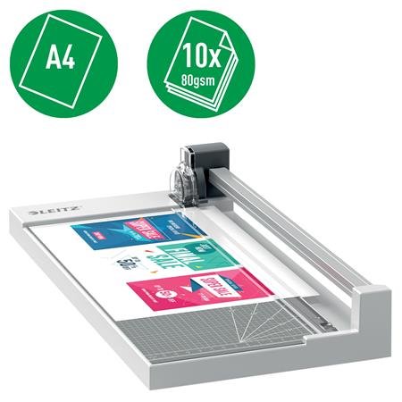 Rezačka, kotúčová, A4, 10 listov, LEITZ "Precision Home Office A4"