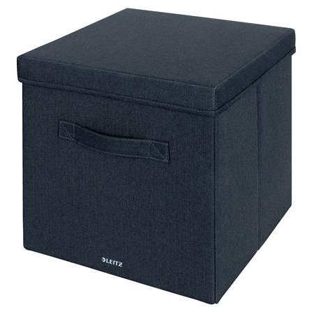 Úložný box, textilný, rozmer L, LEITZ "Fabric", zamatová sivá