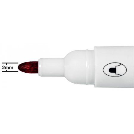 Popisovač na tabule, kužeľový hrot, 2 mm, 10 ks, NOBO "Glide", červená