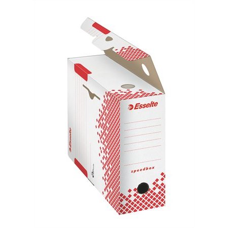 Archívny box, A4, 100 mm, recyklovaný kartón, ESSELTE "Speedbox", biely