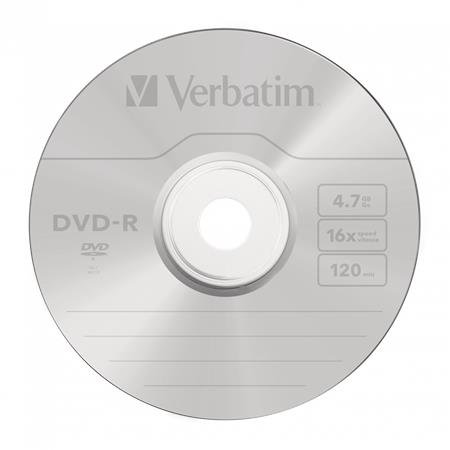 DVD-R disk, 4,7GB, 16x, 50 ks, zmršťovacie balenie, VERBATIM