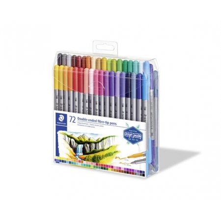 Fixky, sada, 0,8/3,0 mm, obojstranné, STAEDTLER "3200", 72 rôznych farieb