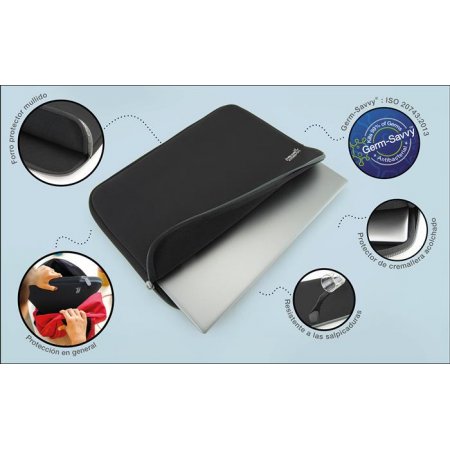 Puzdro na notebook, 15,6", antibakteriálne, RAPESCO, čierne