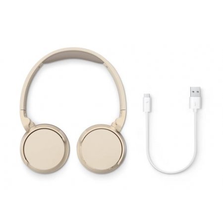 Náhlavné slúchadlá, bezdrôtové, Bluetooth 5.3, PHILIPS "TAH3209", béžové