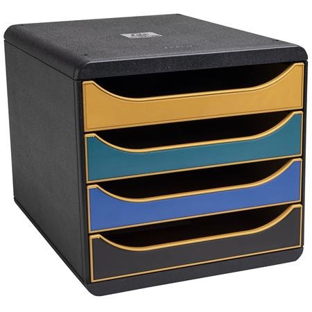 Box na dokumenty, plastový, 4 zásuvky, EXACOMPTA "Big-Box Neo Deco"