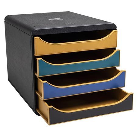 Box na dokumenty, plastový, 4 zásuvky, EXACOMPTA "Big-Box Neo Deco"