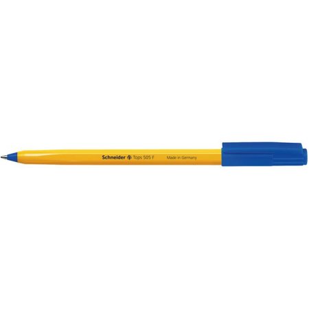 Guľôčkové pero, 0,3 mm, s vrchnákom, SCHNEIDER "Tops 505 F", modré