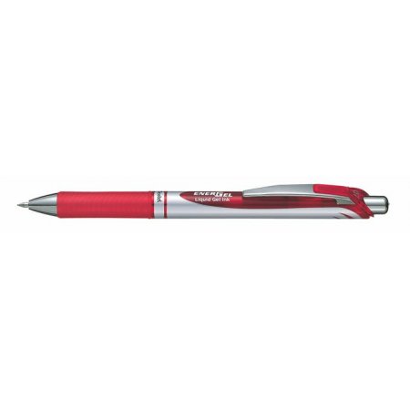 Gélové pero, 0,35 mm, stláčací mechanizmus, PENTEL "EnerGel BL77", červená