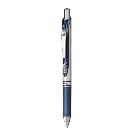Gélové pero, 0,35 mm, stláčací mechanizmus, PENTEL "EnerGel BL77", tmavomodrá