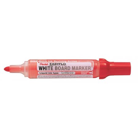 Popisovač na tabule, 6 mm, kužeľový hrot, PENTEL "Easyflo", červená