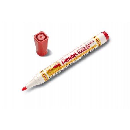 Popisovač na tabule, 4,2 mm, kužeľový hrot, PENTEL, červená
