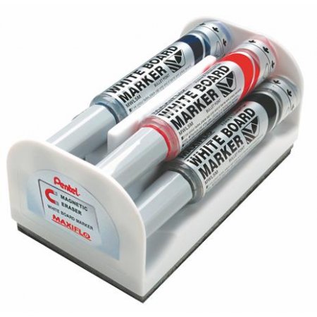 Popisovače, sada, 6 mm, kužeľovitý hrot, PENTEL "Maxiflo", 4 rôzne farby