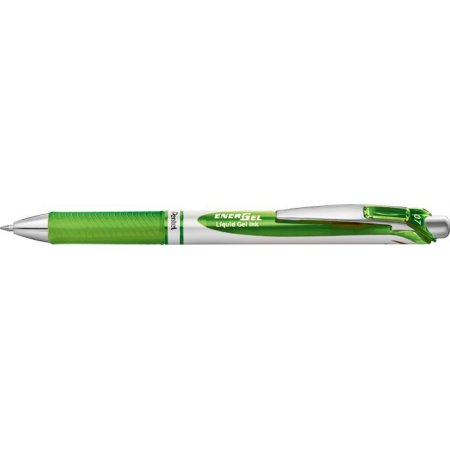 Gélové pero, 035 mm, stláčací mechanizmus, PENTEL "EnerGel BL77", svetlozelené