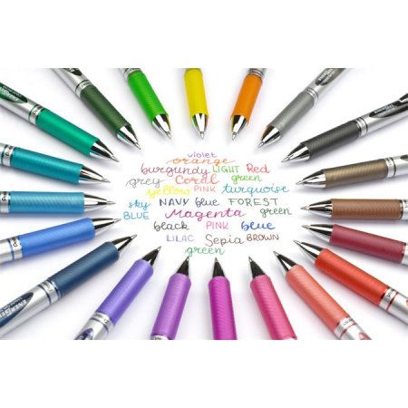 Gélové pero, 035 mm, stláčací mechanizmus, PENTEL "EnerGel BL77", orgovánovo fialové