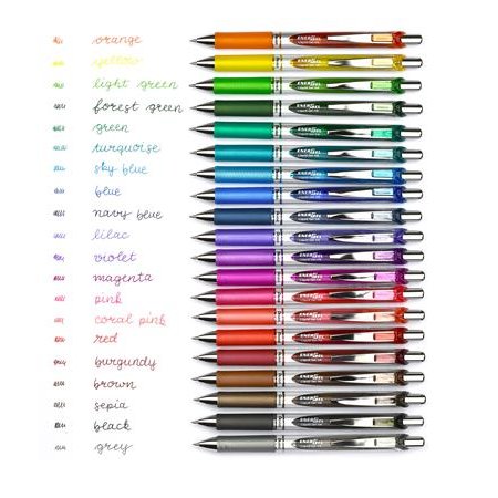 Gélové pero, 035 mm, stláčací mechanizmus, PENTEL "EnerGel BL77", orgovánovo fialové