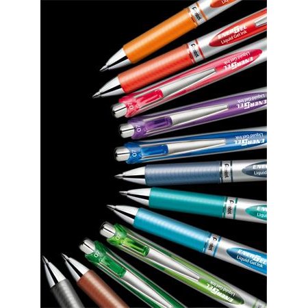 Gélové pero, 035 mm, stláčací mechanizmus, PENTEL "EnerGel BL77", orgovánovo fialové