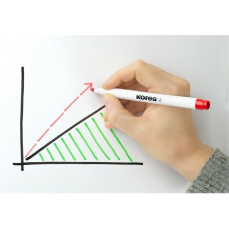 Popisovač na biele a flipchartové tabule, sada, 1-3 mm, kužeľový hrot, KORES "K-Marker W1", 10 rôznych farieb