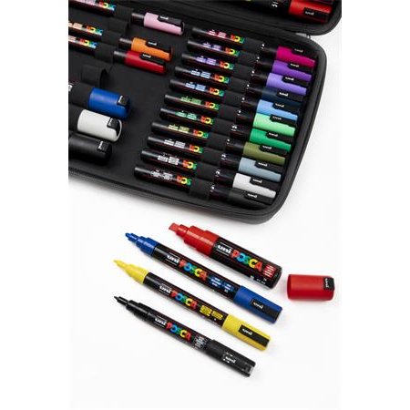 Dekoračný popisovač, sada, v kufre, UNI "Posca", 40 kusov