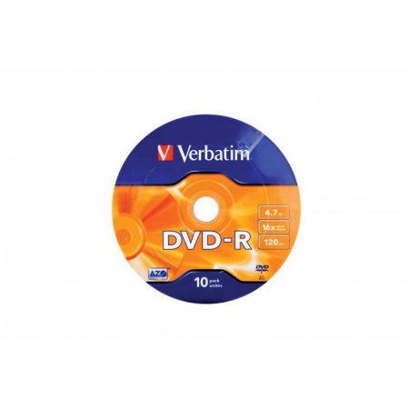 DVD-R disk, 4,7GB, 16x, 10 ks, zmršťovacie balenie, VERBATIM