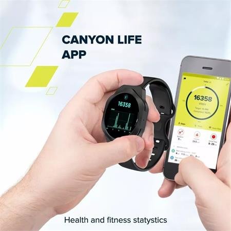 SMART hodinky, CANYON „Hexagon 88“, strieborné