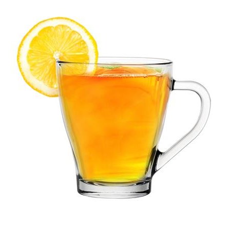 Hrnček, sklenený, 6 ks set, 25 cl "TeaTime"