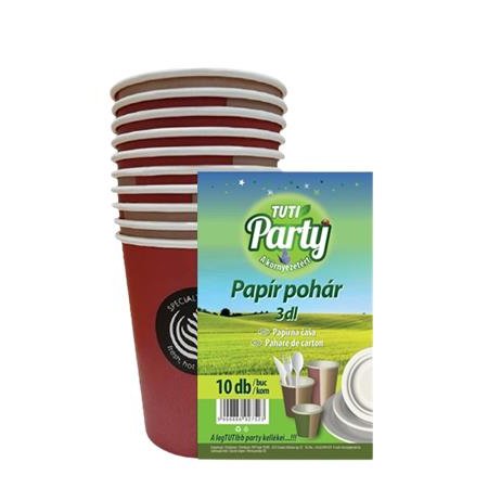 Papierový pohár, 3 dl, 10 ks, TUTI "Party"
