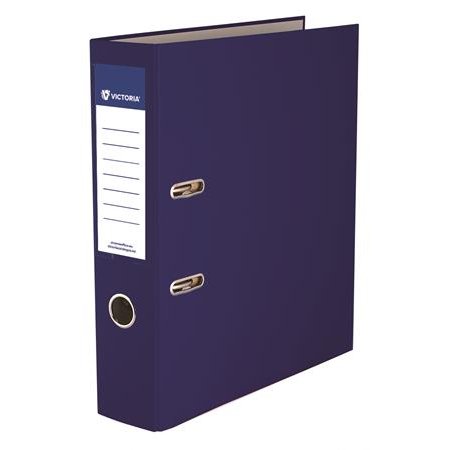 Pákový šanón, 75 mm, A4, PP/kartón, VICTORIA OFFICE  "Basic, tmavomodrý