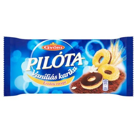 Vanilkové venčeky, 300 g, GYŐRI " Pilóta", tmavá čokoláda