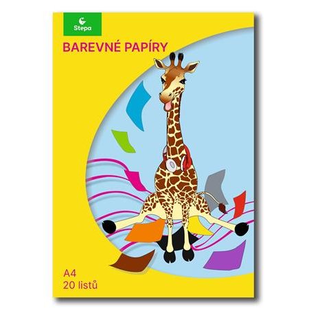Farebný papier,  A4, 80 g, 2x10 listov  STEPA, mix farieb