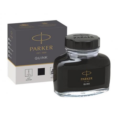Atrament v sklenenej fľaštičke, PARKER, "Quink", čierny
