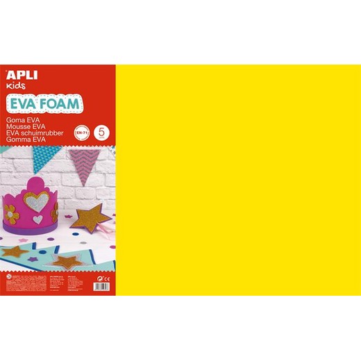 Moosguma, 400x600 mm, APLI Kids "Eva Sheets", žltá