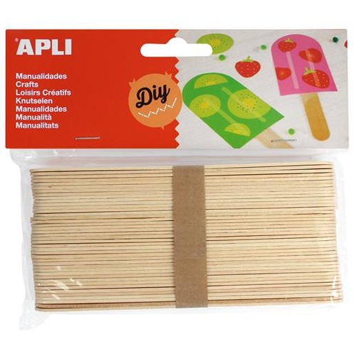 Špajgle, drevené, jumbo, APLI "Creative", prírodné